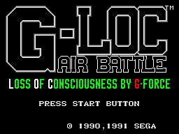 G-LOC Air Battle title screen for Sega Master System